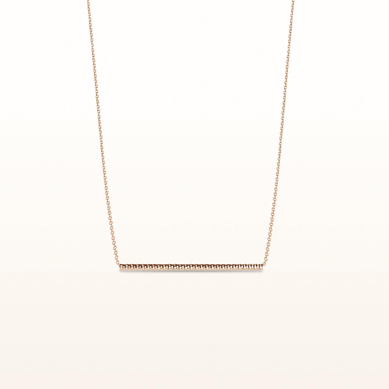 925 Sterling Silver Diamond Cut Horizontal Bar Necklace