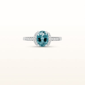 Oval Gemstone and Diamond Ring