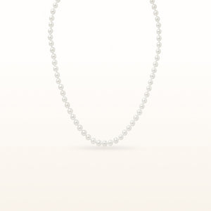White Cultured Freshwater Pearl Necklace with Sterling Silver Filigree Clasp