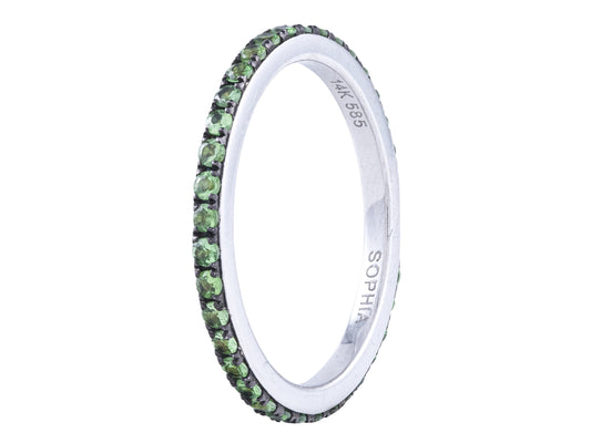 0.55 ct Tsavorite Garnet Eternity Band in 14kt White Gold