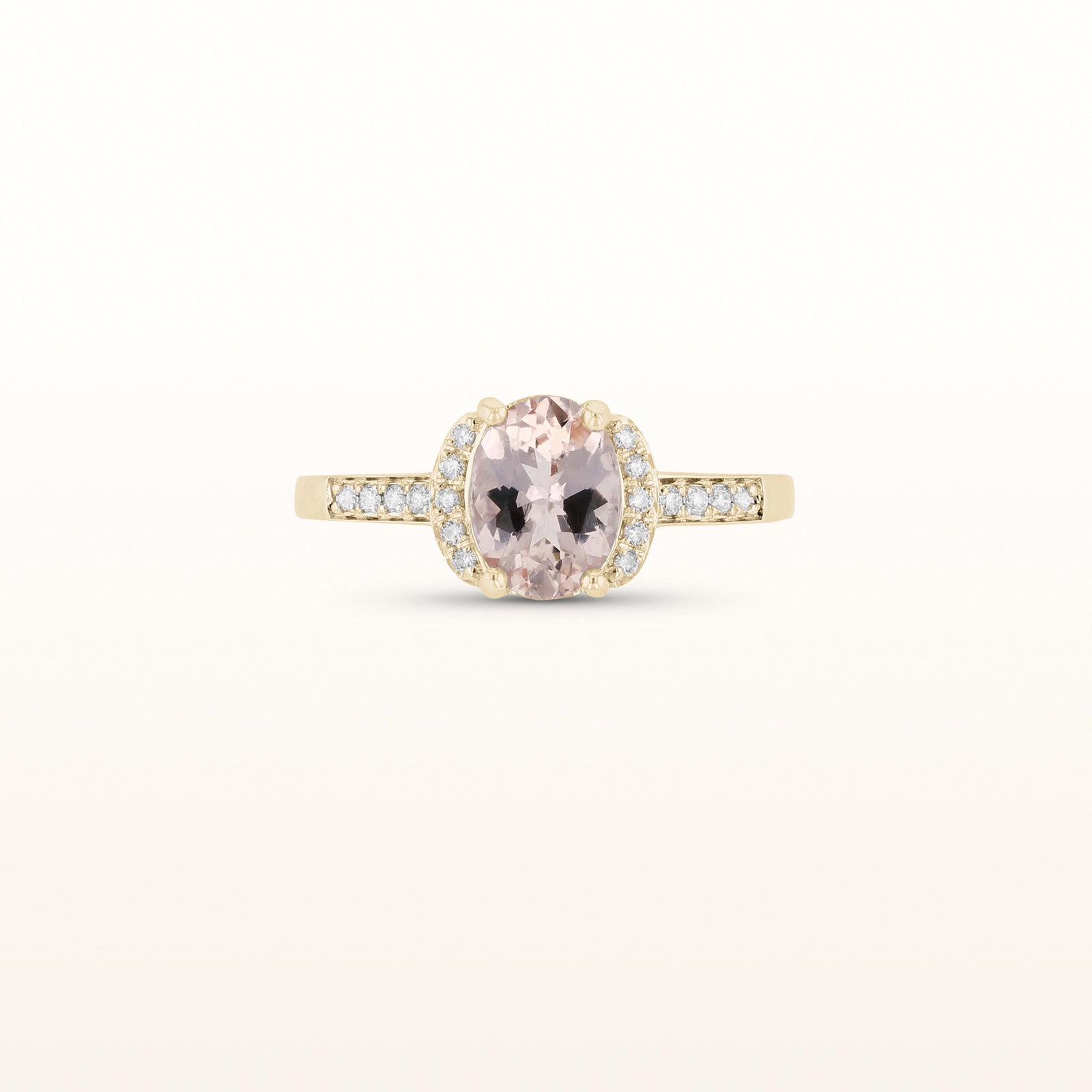 Oval Gemstone and Diamond Ring in 14kt Yellow Gold