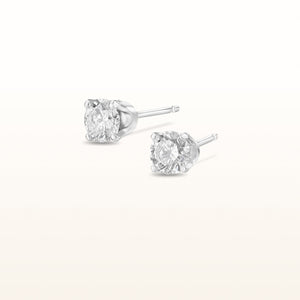 4-Prong Style Diamond Stud Earrings, G-H-I/SI1-SI2 between 0.50 ctw and 1.0 ctw