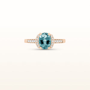 Oval Gemstone and Diamond Ring