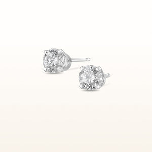 4-Prong Style Diamond Stud Earrings, G-H-I/SI1-SI2 between 0.50 ctw and 1.0 ctw