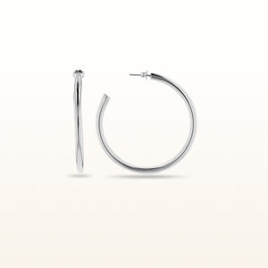 925 Sterling Silver 4.00 mm Tube Hoop Earrings