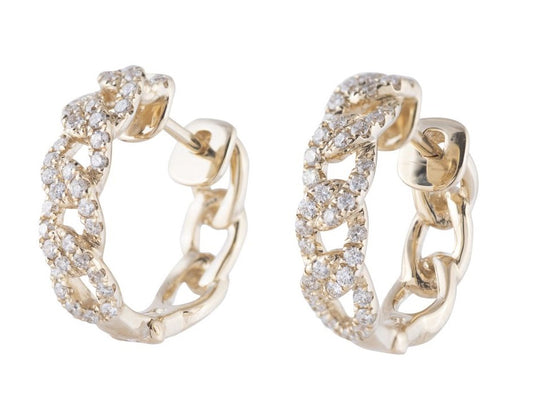 0.37 ct Diamond Chain Link Earrings in 14kt Yellow Gold
