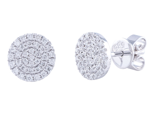 0.24 ct Diamond Pave Round Studs in 14kt White Gold