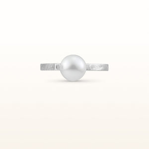 Freshwater Cultured Pearl or Gemstone Bead Point Ring in 925 Sterling Silver