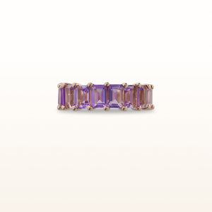 Emerald Cut Amethyst Eternity Ring in 14kt Rose Gold