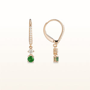Gemstone and Diamond Drop Earrings in 14kt Rose Gold