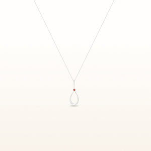 Round Gemstone Teardrop Pendant in 925 Sterling Silver