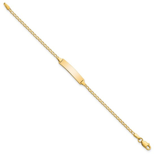 Flat Curb Link Baby ID Bracelet in 14K Yellow Gold