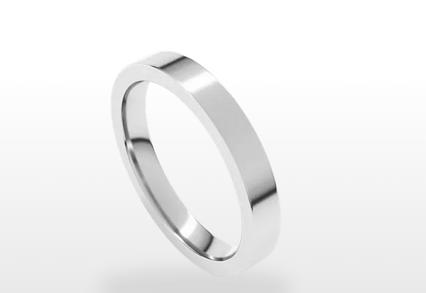 14K White Gold Flat Comfort Fit Band