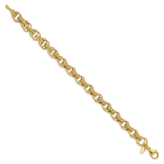 Polished Circle Link Bracelet in 14kt Yellow Gold
