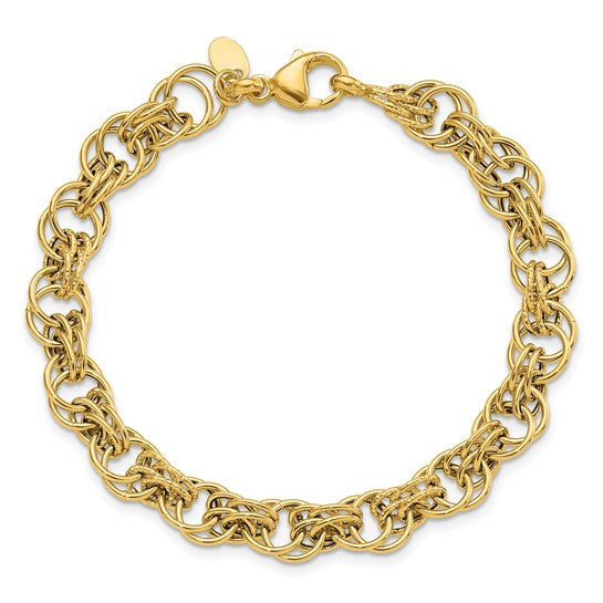 Polished Circle Link Bracelet in 14kt Yellow Gold