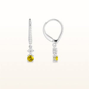 Gemstone and Diamond Drop Earrings in 14kt White Gold