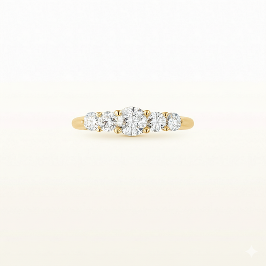 Graduated 5-Stone Diamond Anniversary Ring in 14kt Yellow Gold