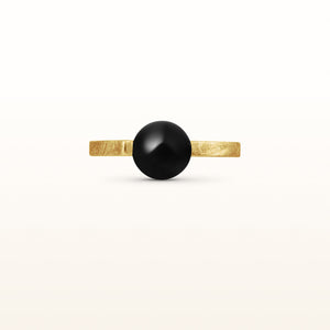 Pearl or Gemstone Bead Point Ring in Yellow Gold Plated 925 Sterling Silver