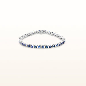 Tennis Bracelet with Gemstones and Diamonds in 14kt White Gold