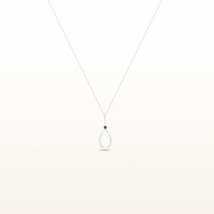 Round Gemstone Teardrop Pendant in 925 Sterling Silver