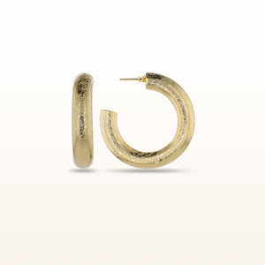 925 Sterling Silver Textured Tube Hoop Earrings