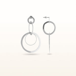 925 Sterling Silver Multi-Circle Dangle Earrings