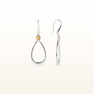 14kt White Gold Teardrop Earrings with Round Diamonds or Gemstones
