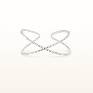 1.00 ctw Diamond Crossover Flexible Cuff Bracelet