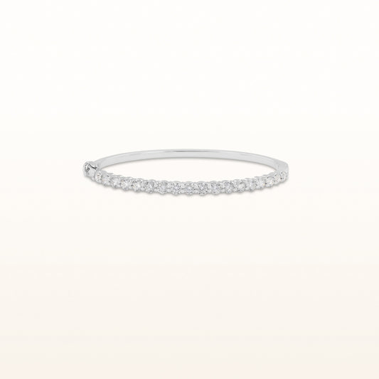 Classic Diamond Hinged Bangle Bracelet in 14K White Gold