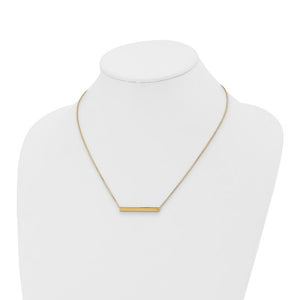 High Polish Straight Bar Necklace in 14kt Yellow Gold