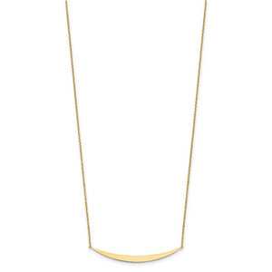 Polished Curved Bar Necklace in 14kt Yellow Gold
