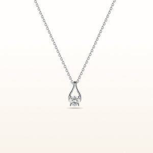 0.25 carat Round Diamond Wishbone Pendant in 14kt White Gold