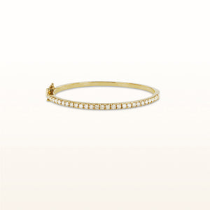 Classic Hinged Diamond Bangle Bracelet in 14kt Yellow Gold