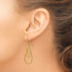 Multi-Layer Teardrop Earrings in 14kt Yellow Gold