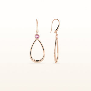 14kt Rose Gold Teardrop Earrings with Round Diamonds or Gemstones