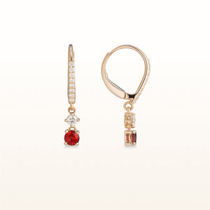 Gemstone and Diamond Drop Earrings in 14kt Rose Gold