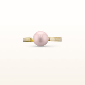 Freshwater Cultured Pearl Open Top Ring in Rose Gold Plated 925 Sterling Silver