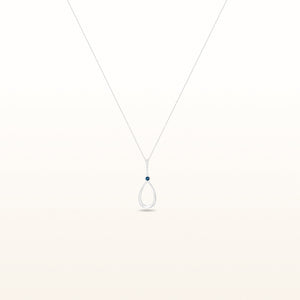 Round Gemstone Teardrop Pendant in 925 Sterling Silver