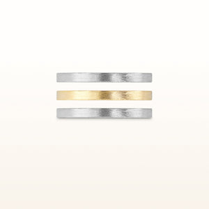 Set of Three 925 Sterling Silver Wire Brushed Rings