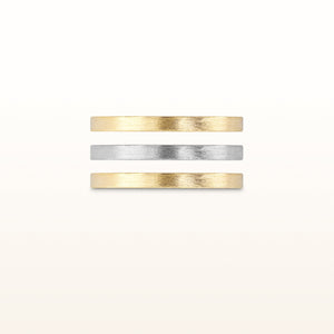 Set of Three 925 Sterling Silver Wire Brushed Rings