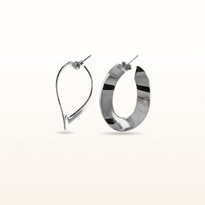 Sterling Silver Artistic Hoop Earrings