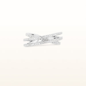 Round Diamond Crossover Ring in 14kt White Gold