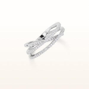 Round Diamond Crossover Ring in 14kt White Gold