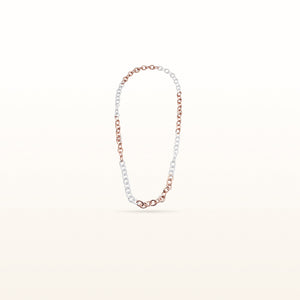 Rose Gold Plated 925 Sterling Silver and Rubber 36" Link Necklace