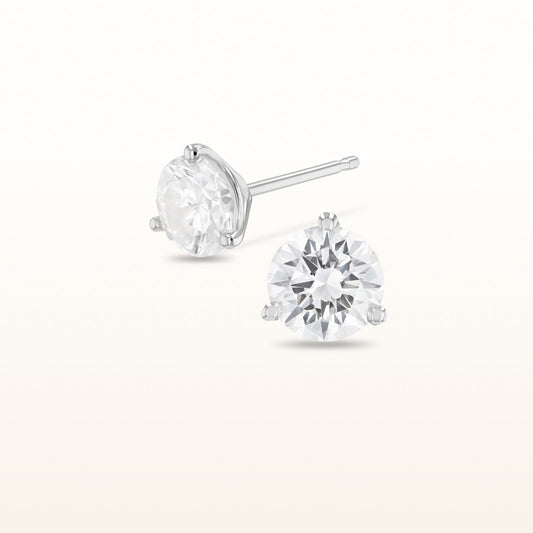 Martini Style Diamond Stud Earrings, G-H-I/SI1-SI2 over 1.0 ctw