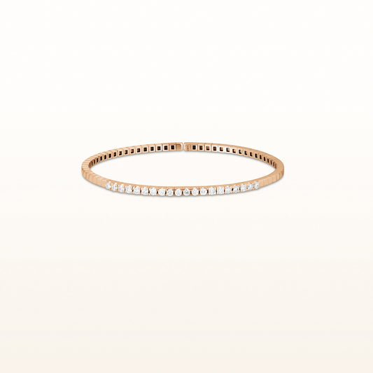 Flexible Cuff Diamond Bracelet in 14kt Rose Gold