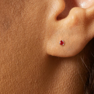 Martini Set Ruby Studs in 14kt White Gold
