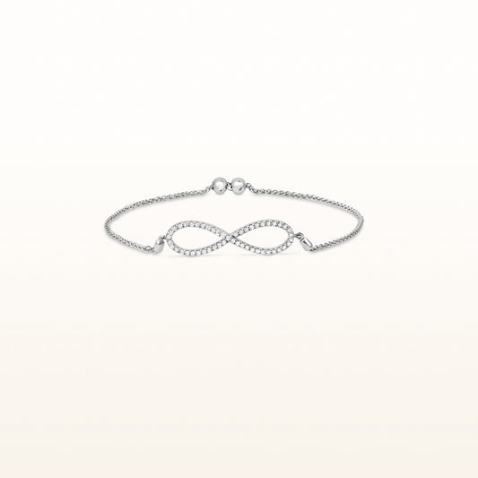 Diamond Infinity Symbol Slider Bracelet in 14kt White Gold