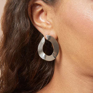925 Sterling Silver Artistic Hoop Earrings