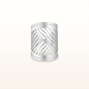 Wide Diagonal Line Ring in 925 Sterling Silver